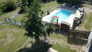 vue aérienne piscine